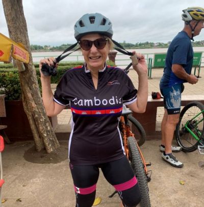 Katalin Archer Cycling on the  tour with redspokes